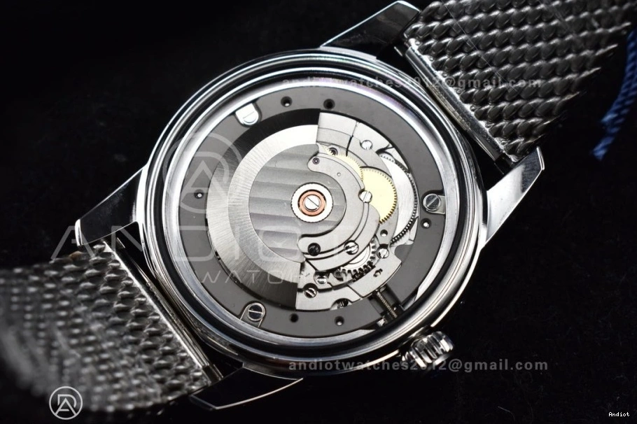 SS II White SuperOcean Blue Ceramic Bezel 42mm on SS Mesh A2824 Dial BLSF Bracelet Heritage 1115